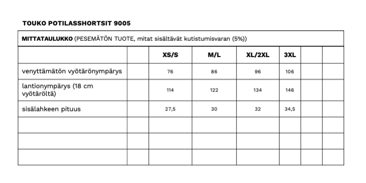 TOUKO POTILASSHORTSIT DGYMEL