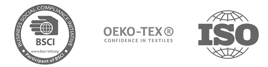 Sertifikaattiosymbolit: BSCI, OEKO-TEX ja ISO