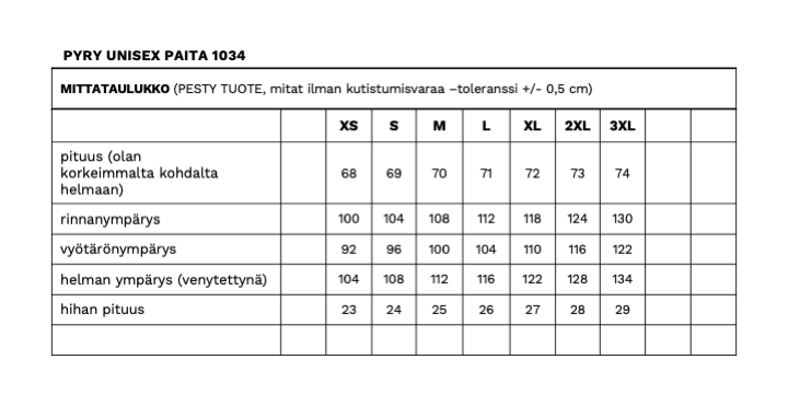 PYRY UNISEX PAITA