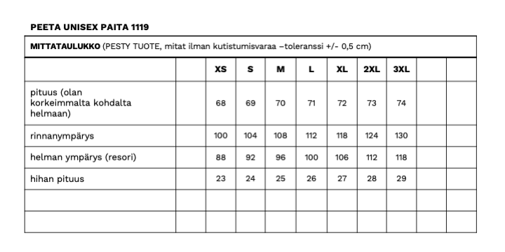 PEETA UNISEX PAITA