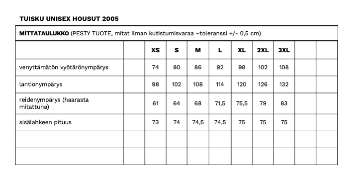 TUISKU UNISEX HOUSUT BLK