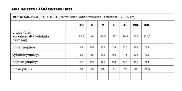 MIIA NAISTEN LÄÄKÄRINTAKKI WHT