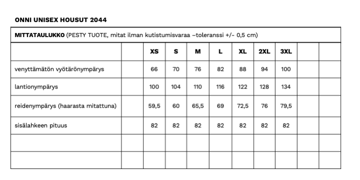 ONNI UNISEX HOUSUT WHT