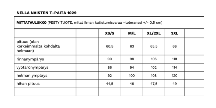 NELLA NAISTEN T-PAITA