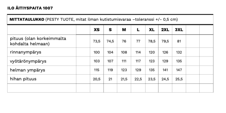 ILO ÄITIYSPAITA WHT