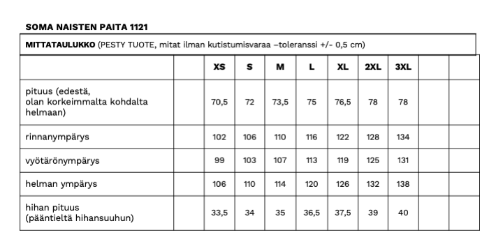 SOMA NAISTEN PAITA DEN