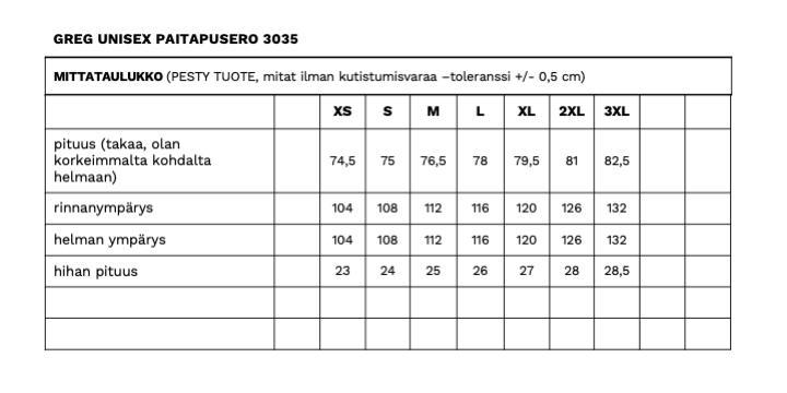 GREG UNISEX PAITAPUSERO