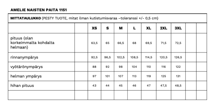 AMELIE NAISTEN PAITA