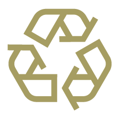 Kierrätystä kuvaava oliivinvihreä ikoni