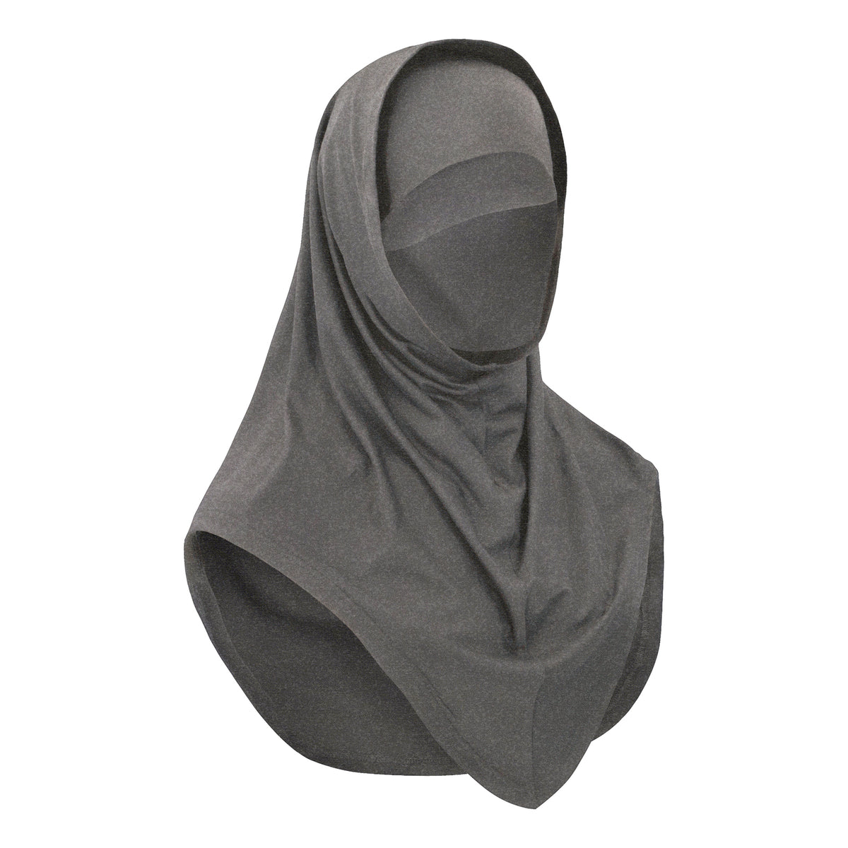 Kuvassa harmaa hiukset ja kaulan peittävä Iida hijab-huivi.