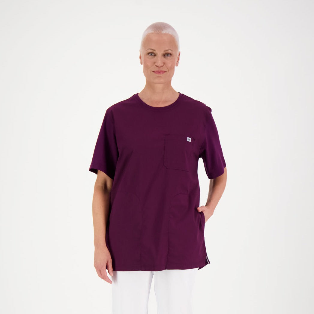 Mallin päällä luumun värinen Lempi unisex työpaita