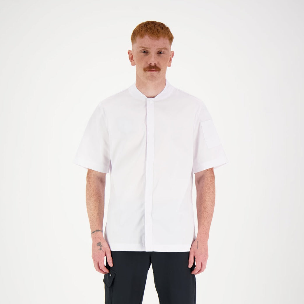 Mallin päällä valkoinen Leo unisex kokkitakki