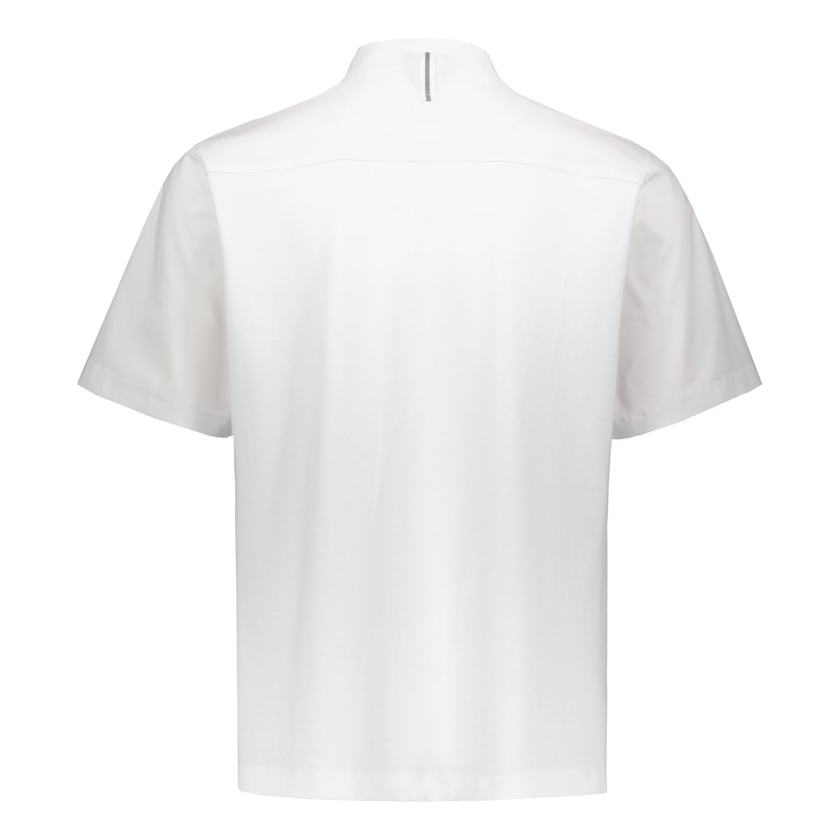 Lähikuvassa valkoinen Leo unisex kokkitakki takaa