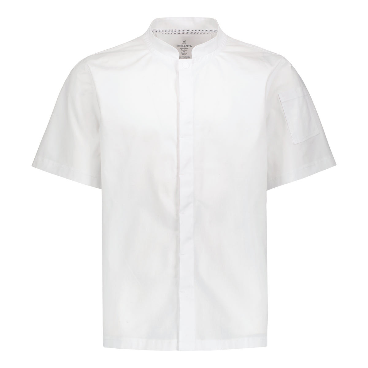 Lähikuvassa valkoinen Leo unisex kokkitakki